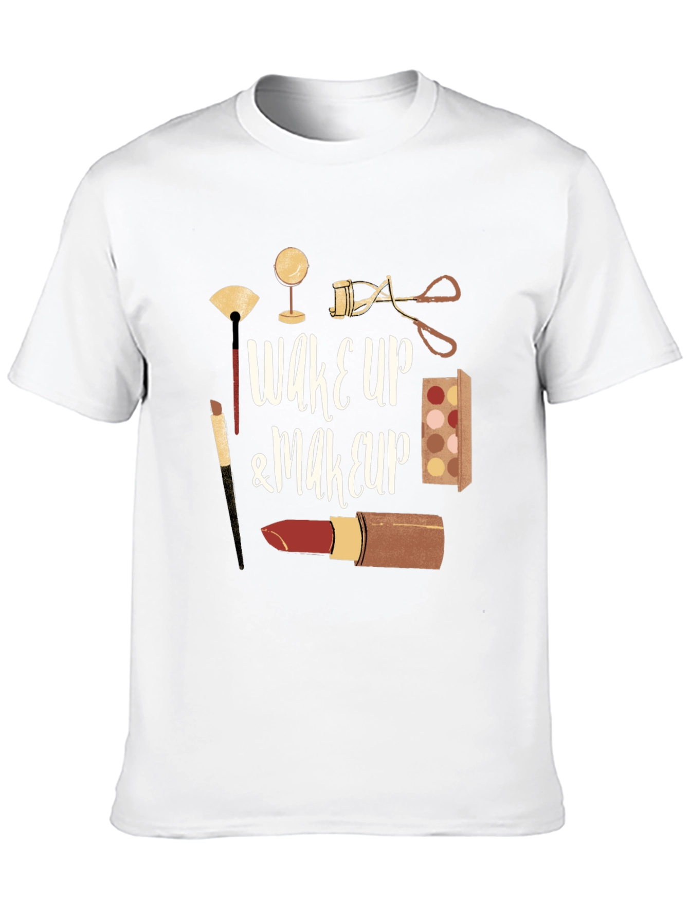 Wake Up & Makeup T-Shirt - Black Cotton Tee