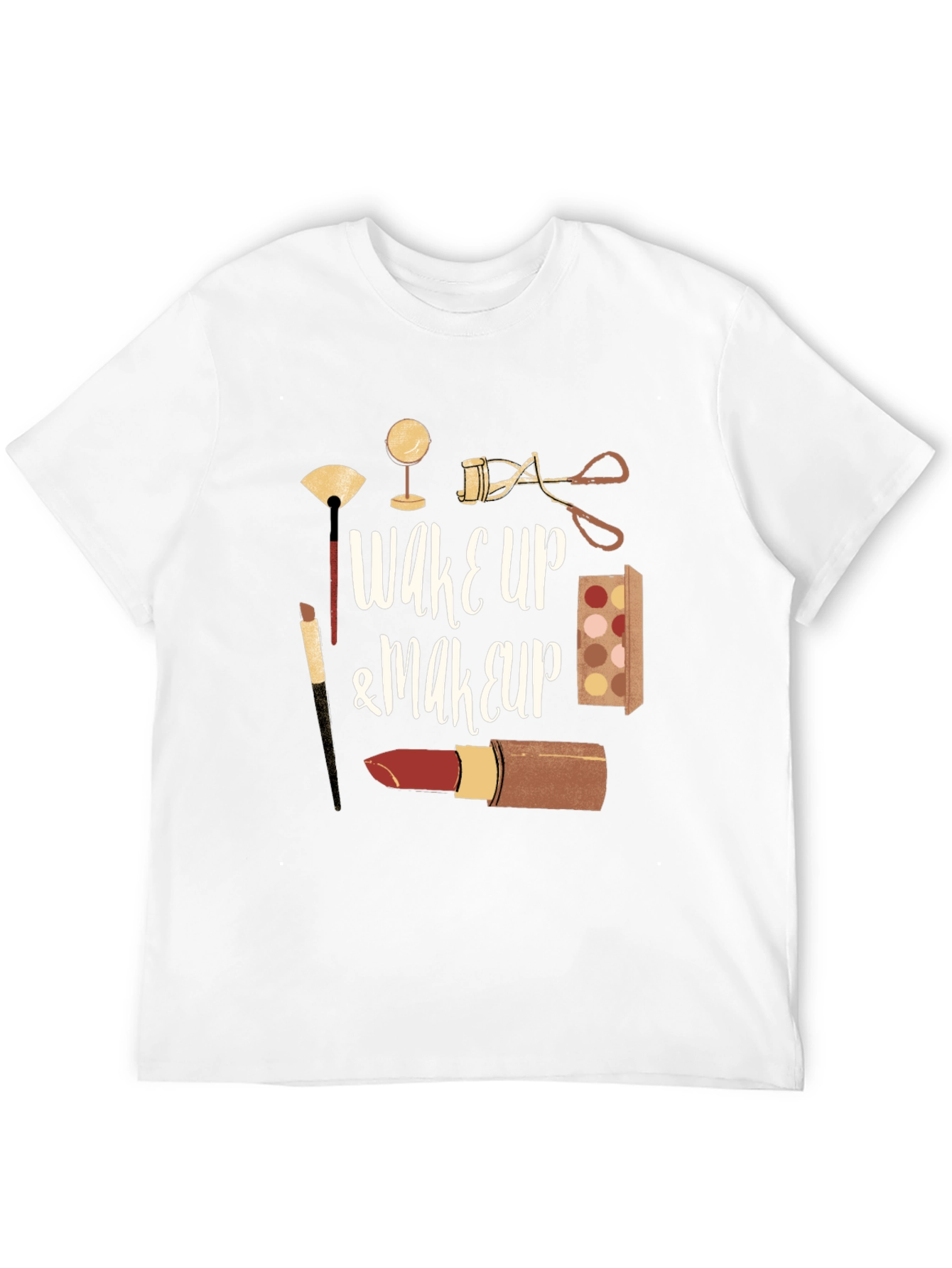 Wake Up & Makeup T-Shirt - Black Cotton Tee