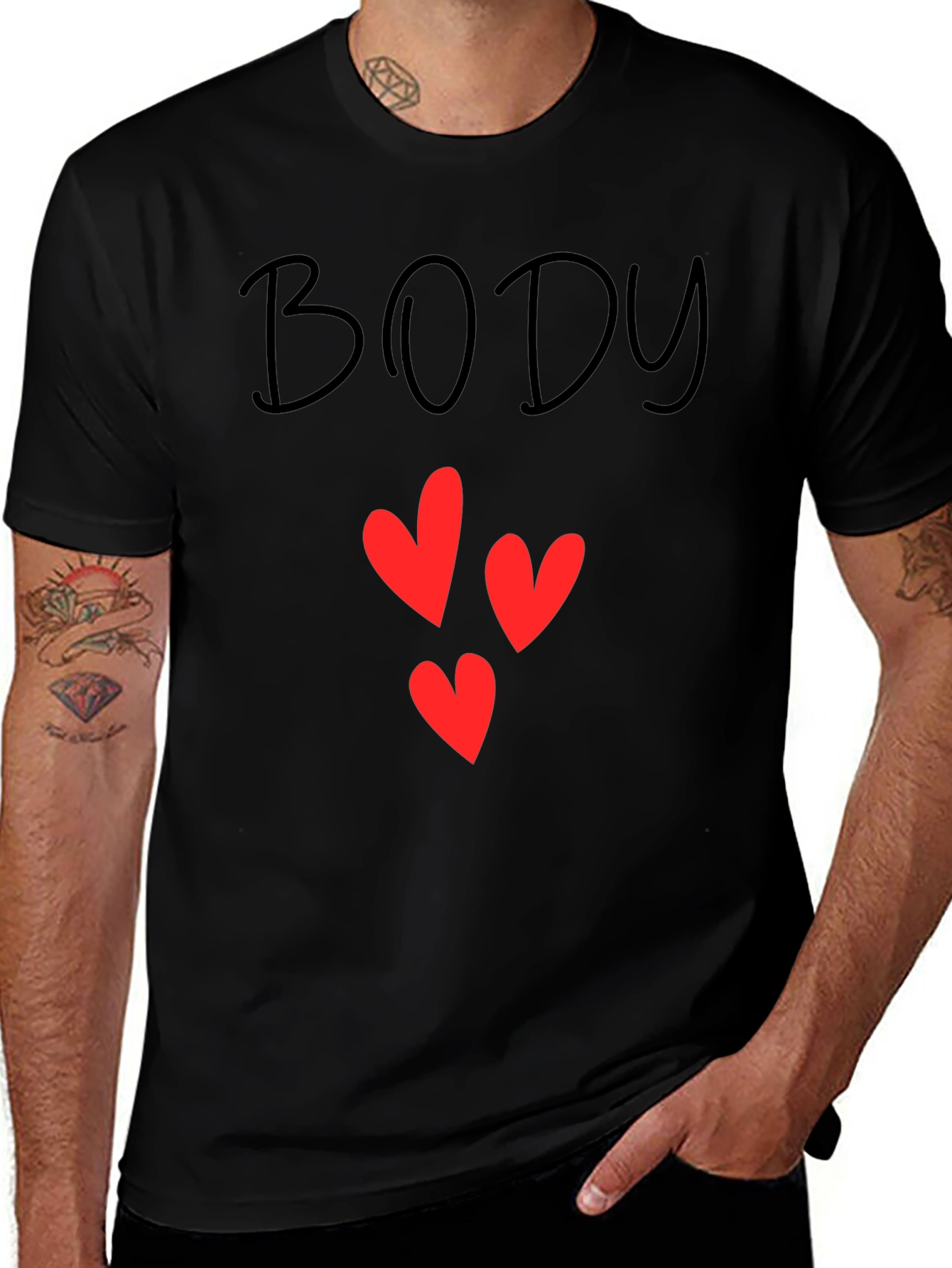 Body Love T-Shirt - Black Graphic Tee