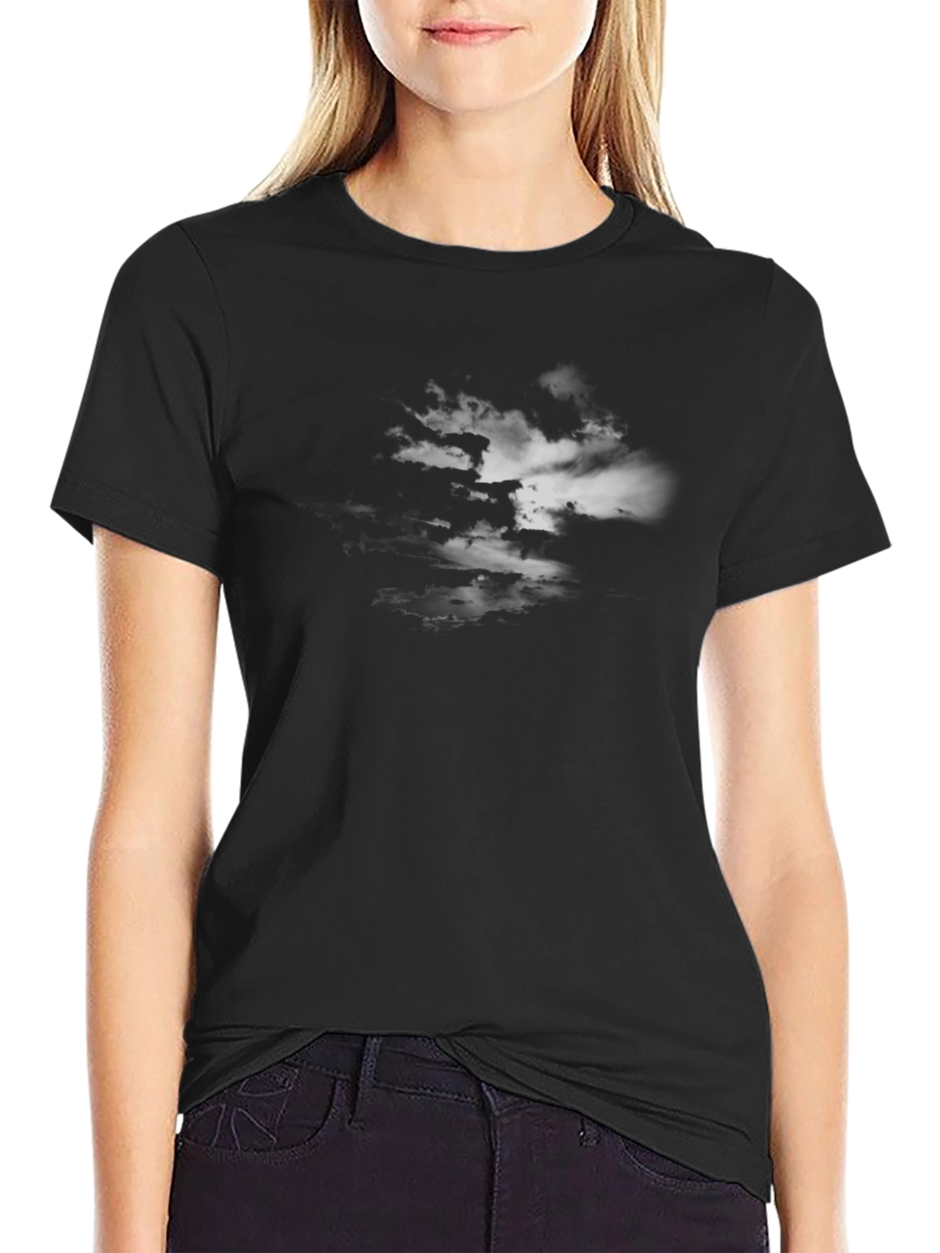 Cloudscape Graphic T-Shirt - Soft Black Cotton Tee