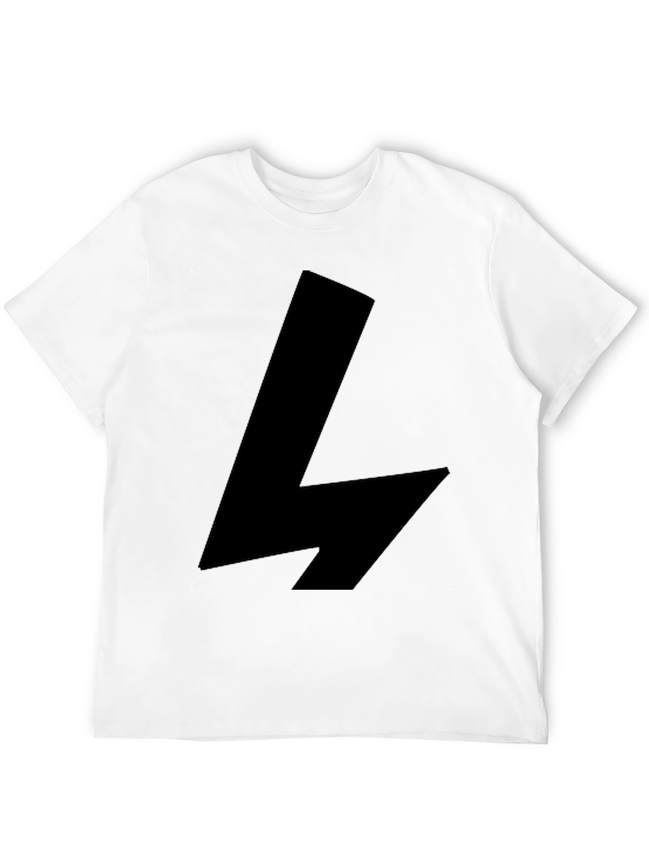 Bold Graphic Tee - Black Lightning Bolt Design