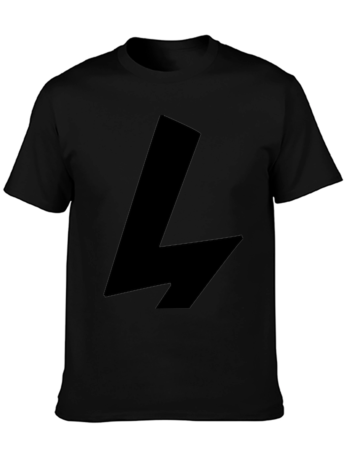 Bold Graphic Tee - Black Lightning Bolt Design