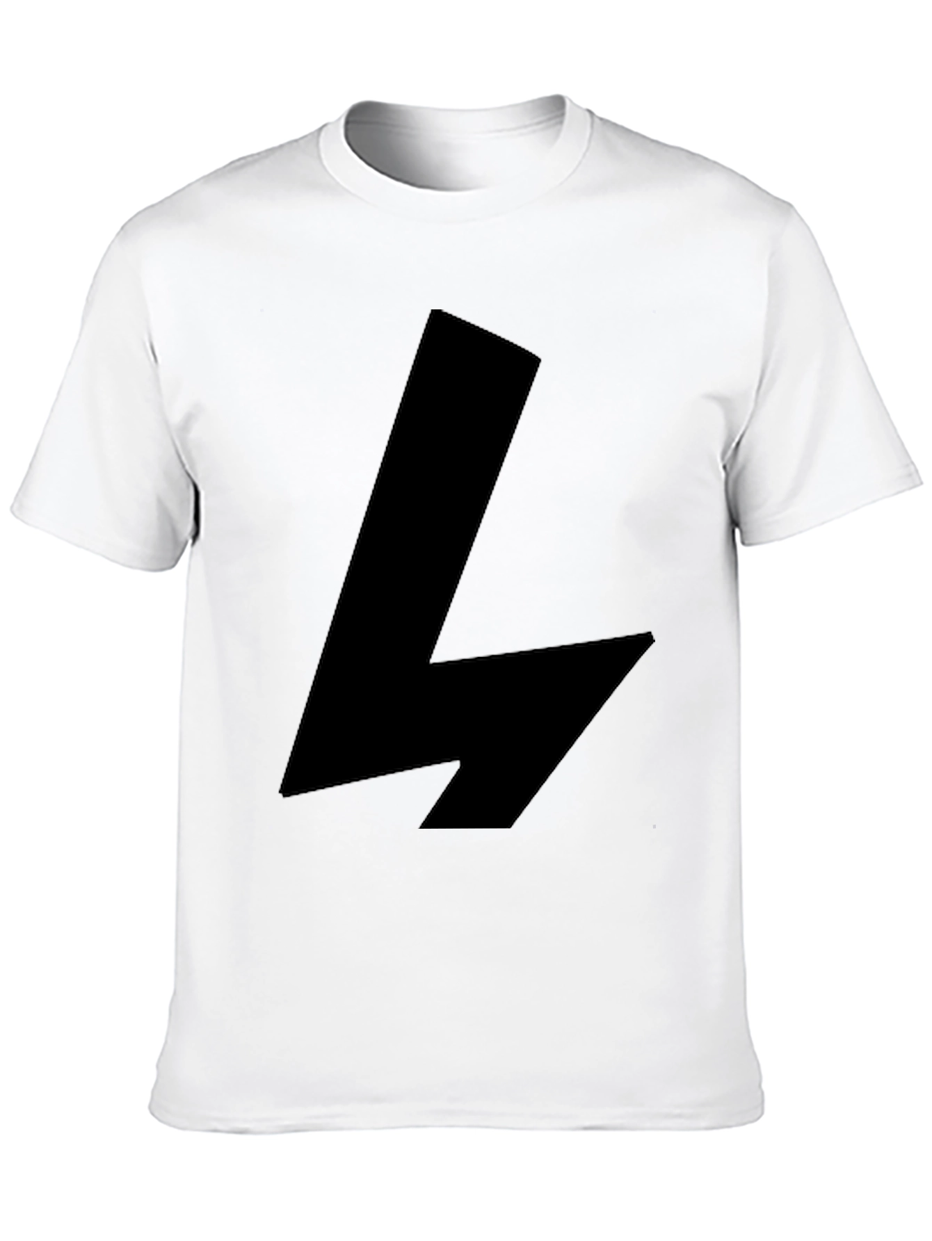 Bold Graphic Tee - Black Lightning Bolt Design