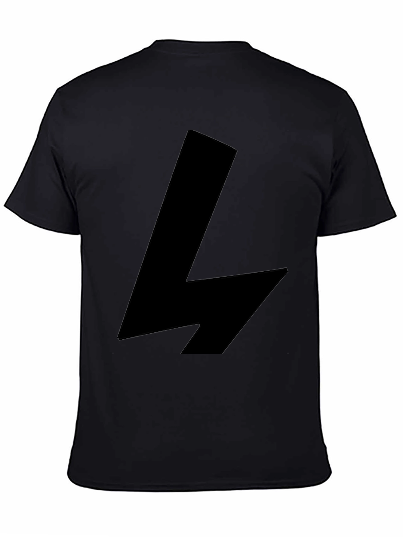 Bold Graphic Tee - Black Lightning Bolt Design