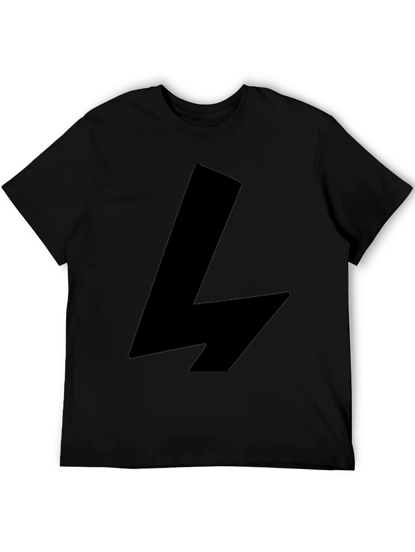 Bold Graphic Tee - Black Lightning Bolt Design