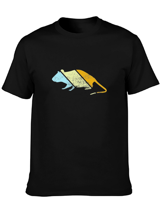 Retro Rat Graphic Tee - Cool Vintage Style