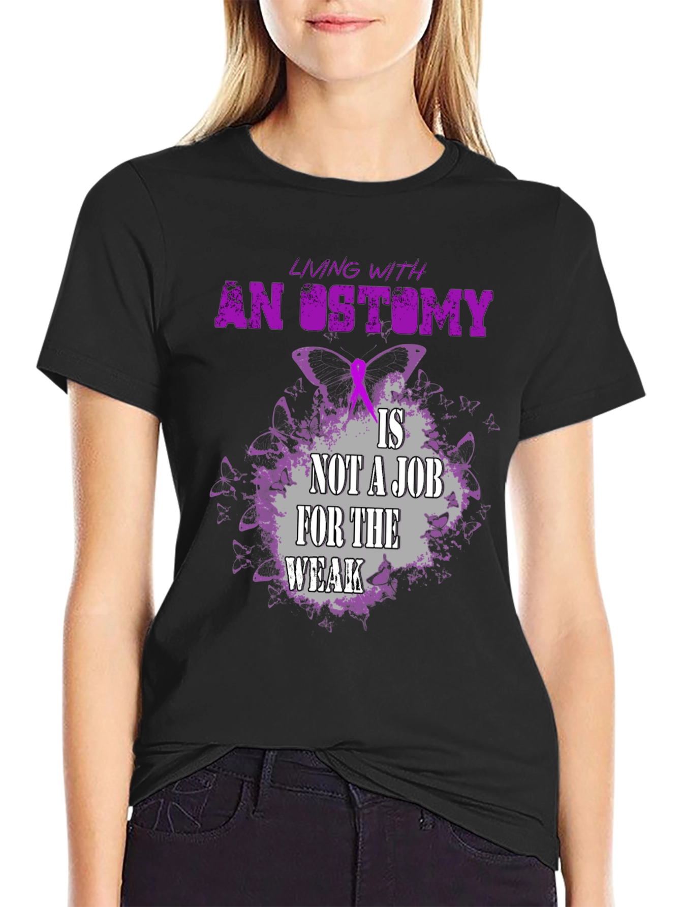 Ostomy Awareness T-Shirt - Living with an Ostomy
