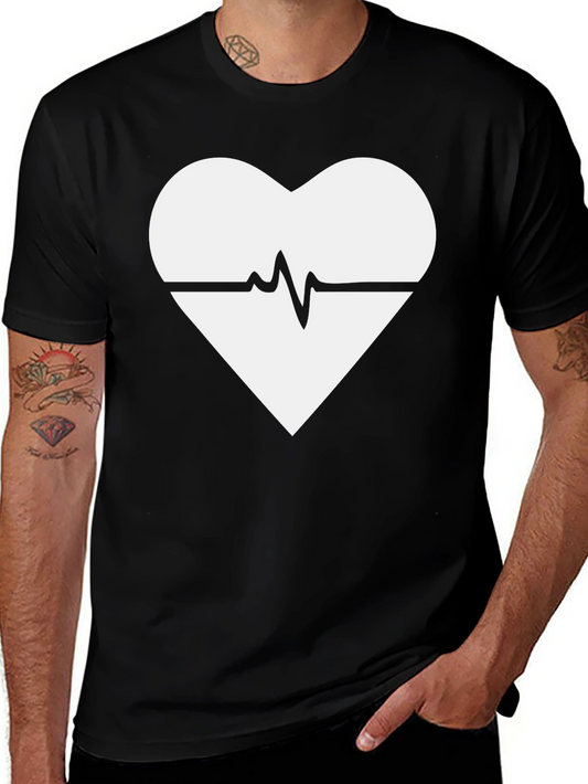 Heartbeat Heart Graphic Black T-Shirt