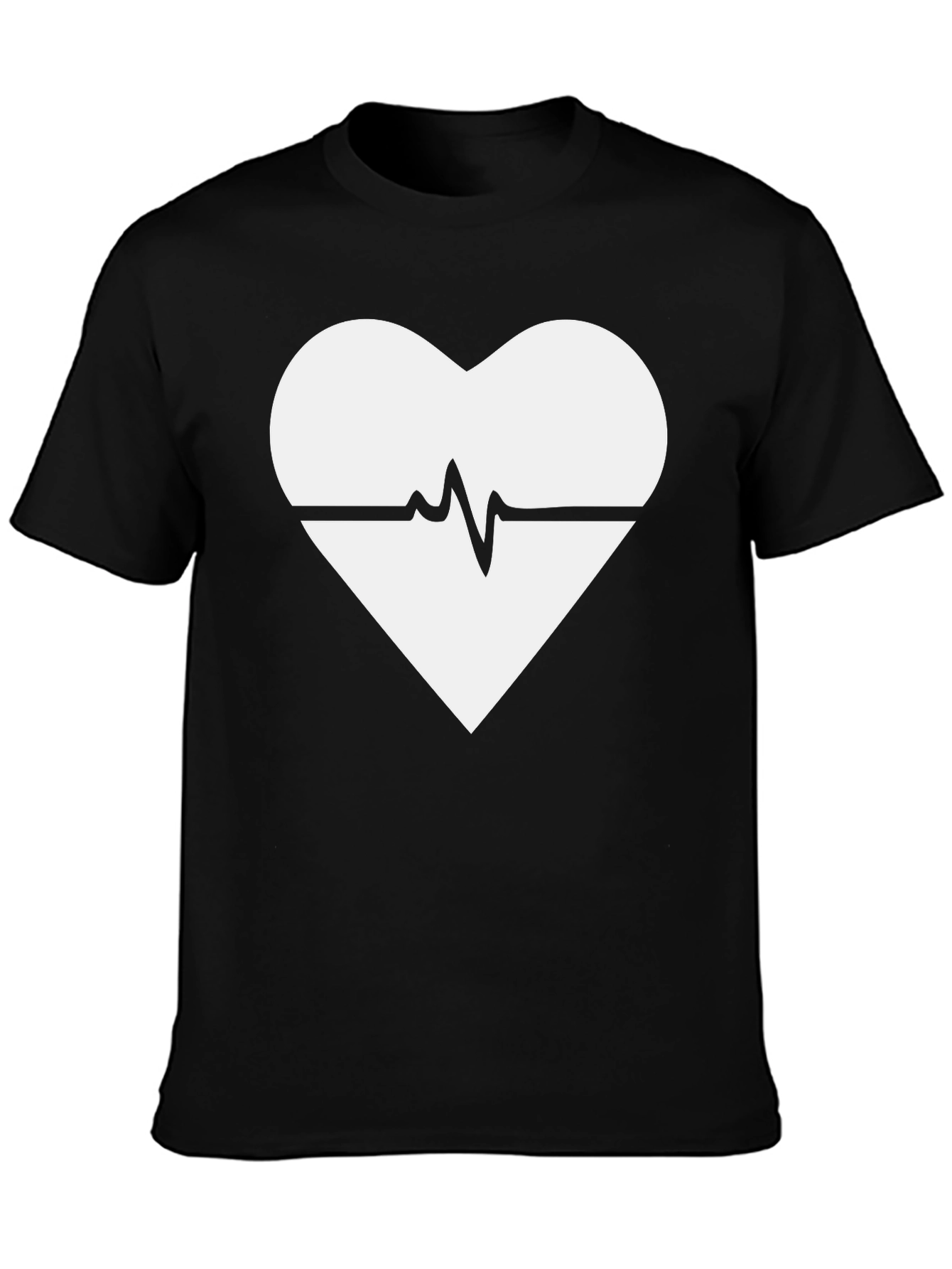 Heartbeat Heart Graphic Black T-Shirt