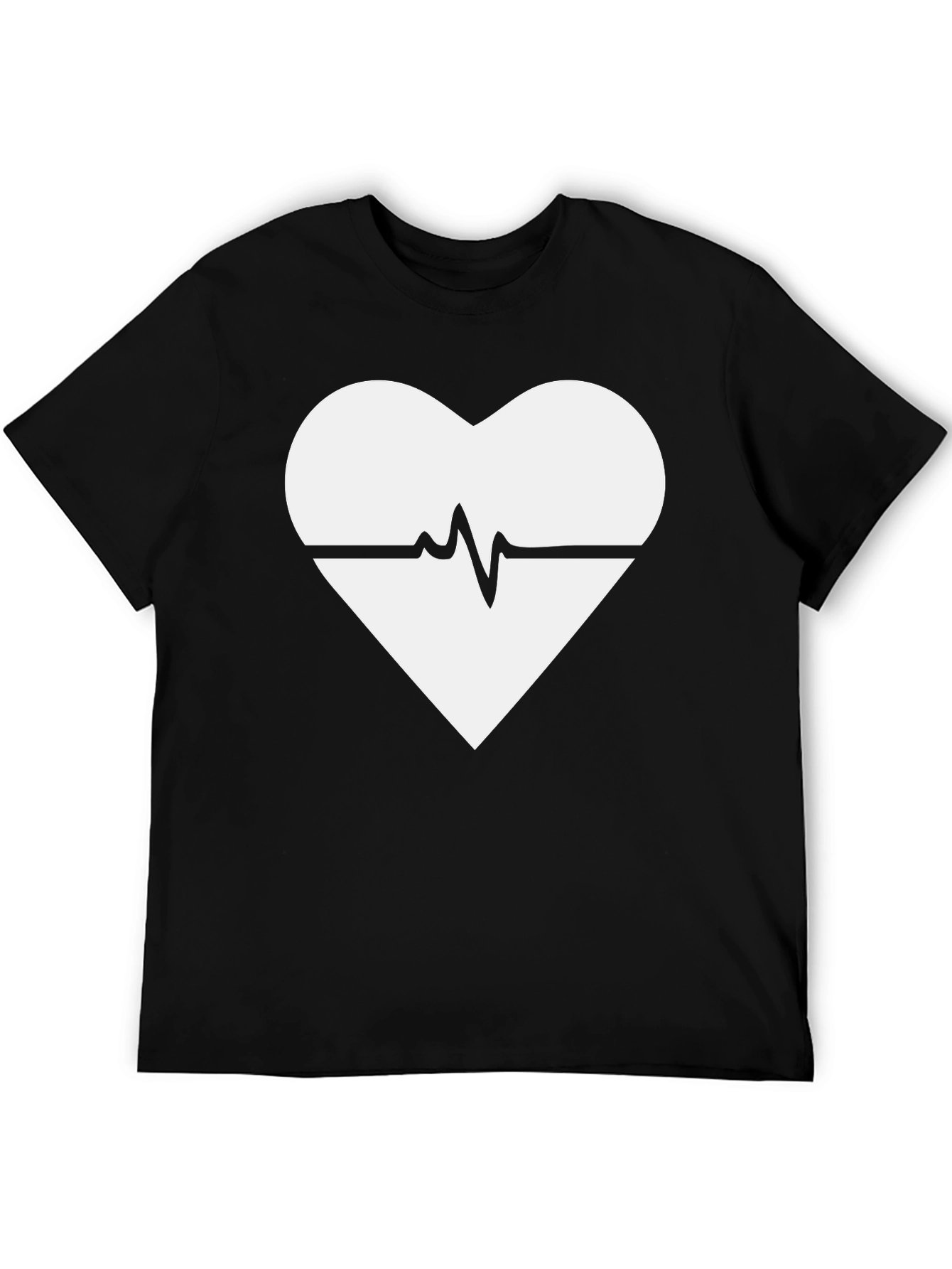 Heartbeat Heart Graphic Black T-Shirt