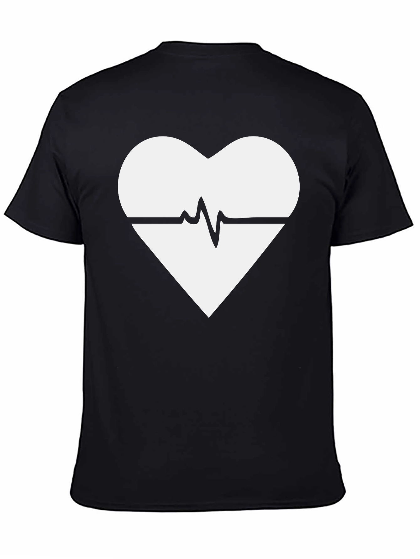 Heartbeat Heart Graphic Black T-Shirt