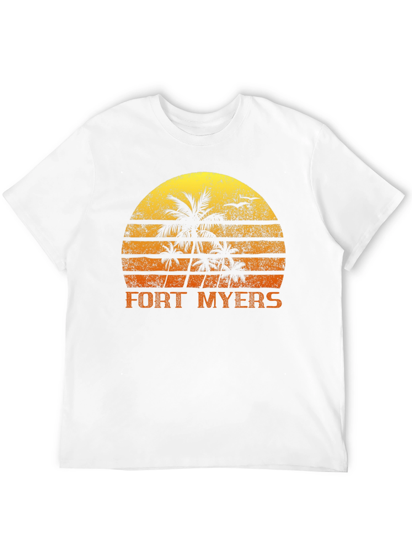 Fort Myers Retro Sunset Palm Tree T-Shirt