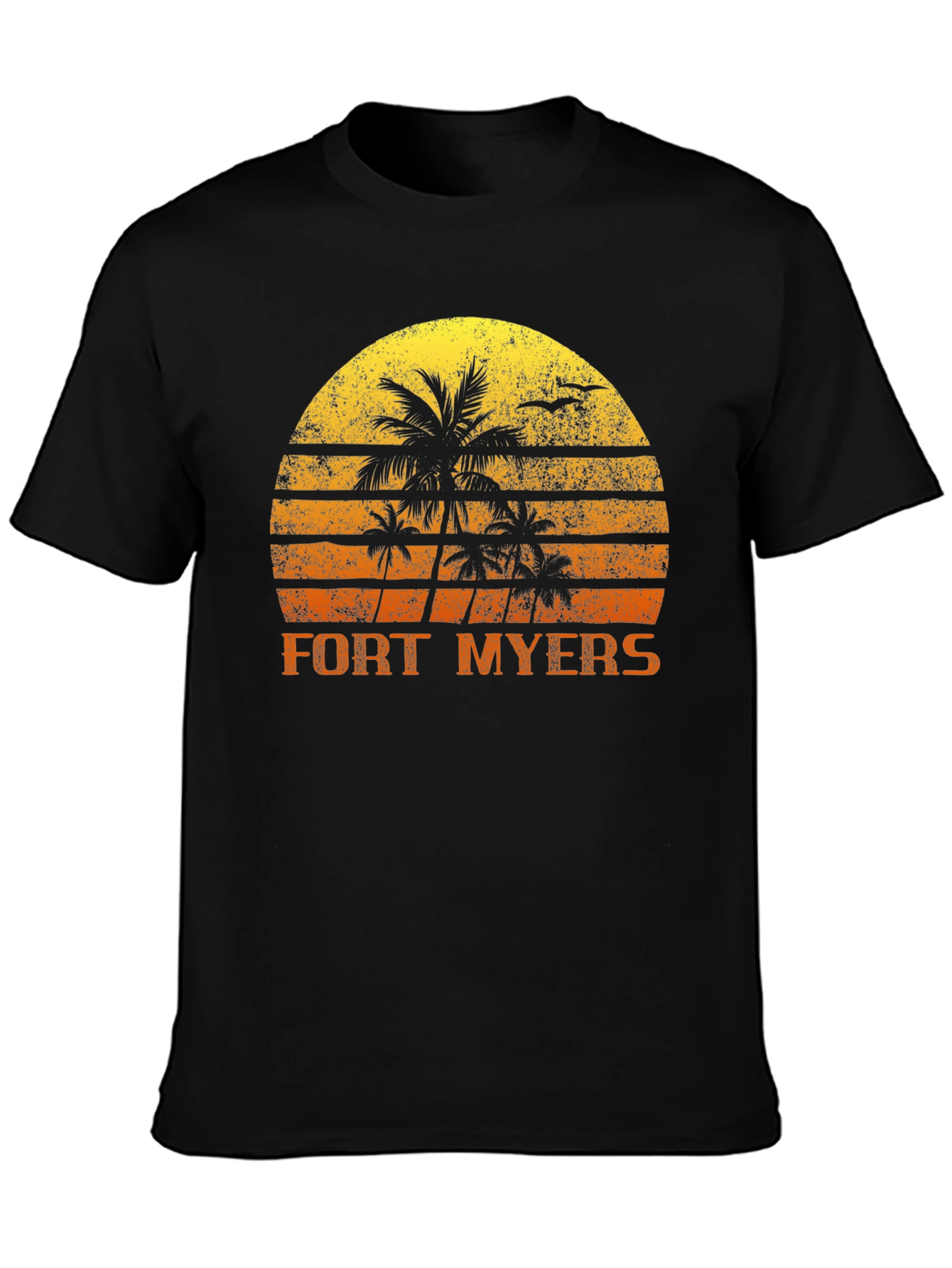 Fort Myers Retro Sunset Palm Tree T-Shirt