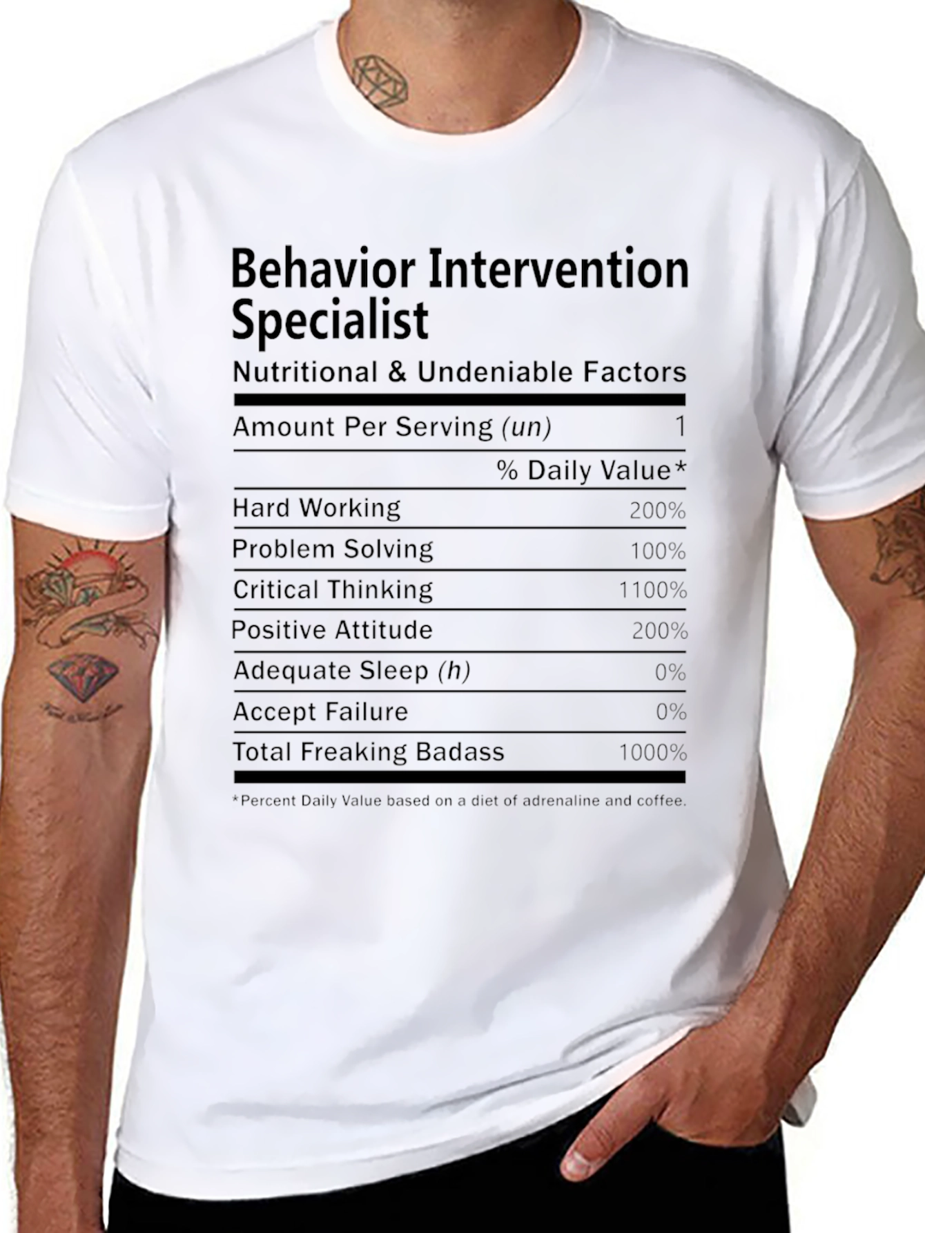 Behavior Intervention Specialist Nutrition Facts T-Shirt