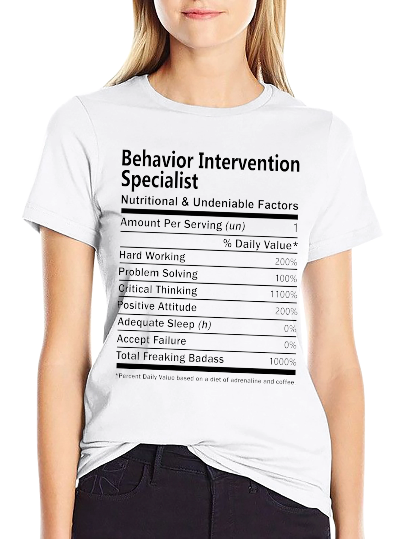 Behavior Intervention Specialist Nutrition Facts T-Shirt