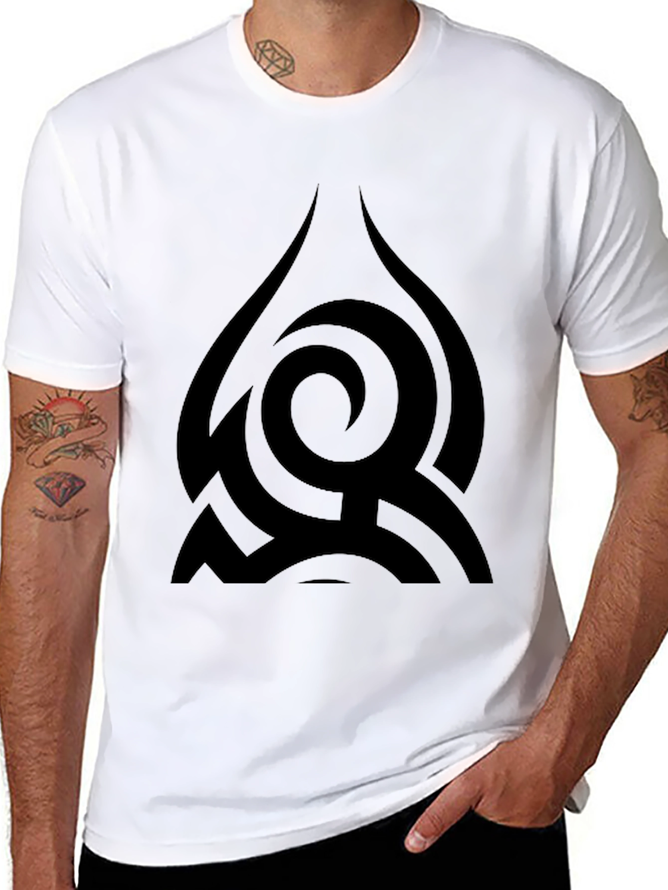 Abstract Graphic Black T-Shirt - Modern Casual Tee