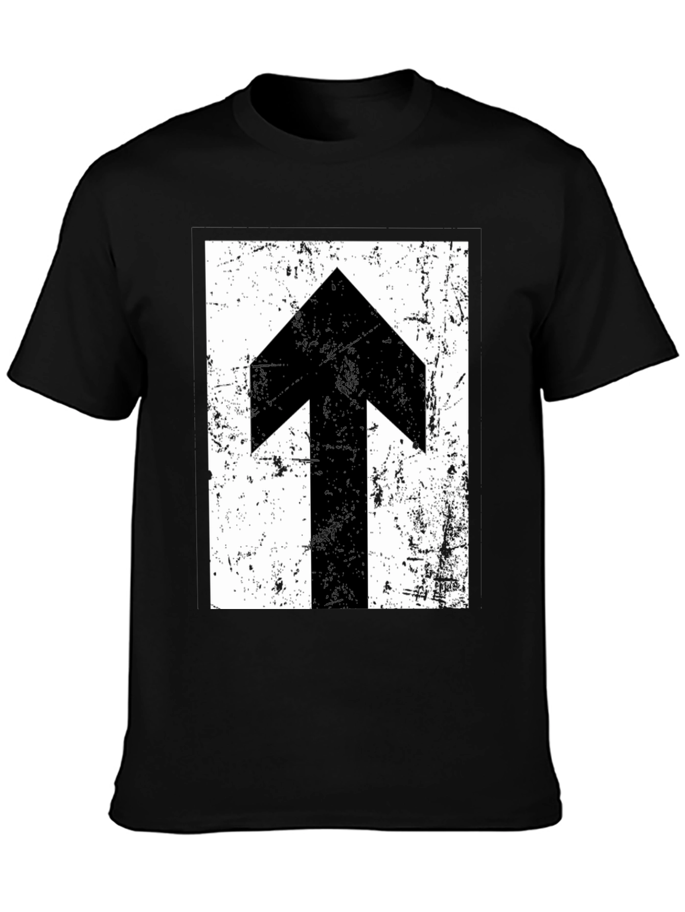 Distressed Arrow Graphic Black T-Shirt