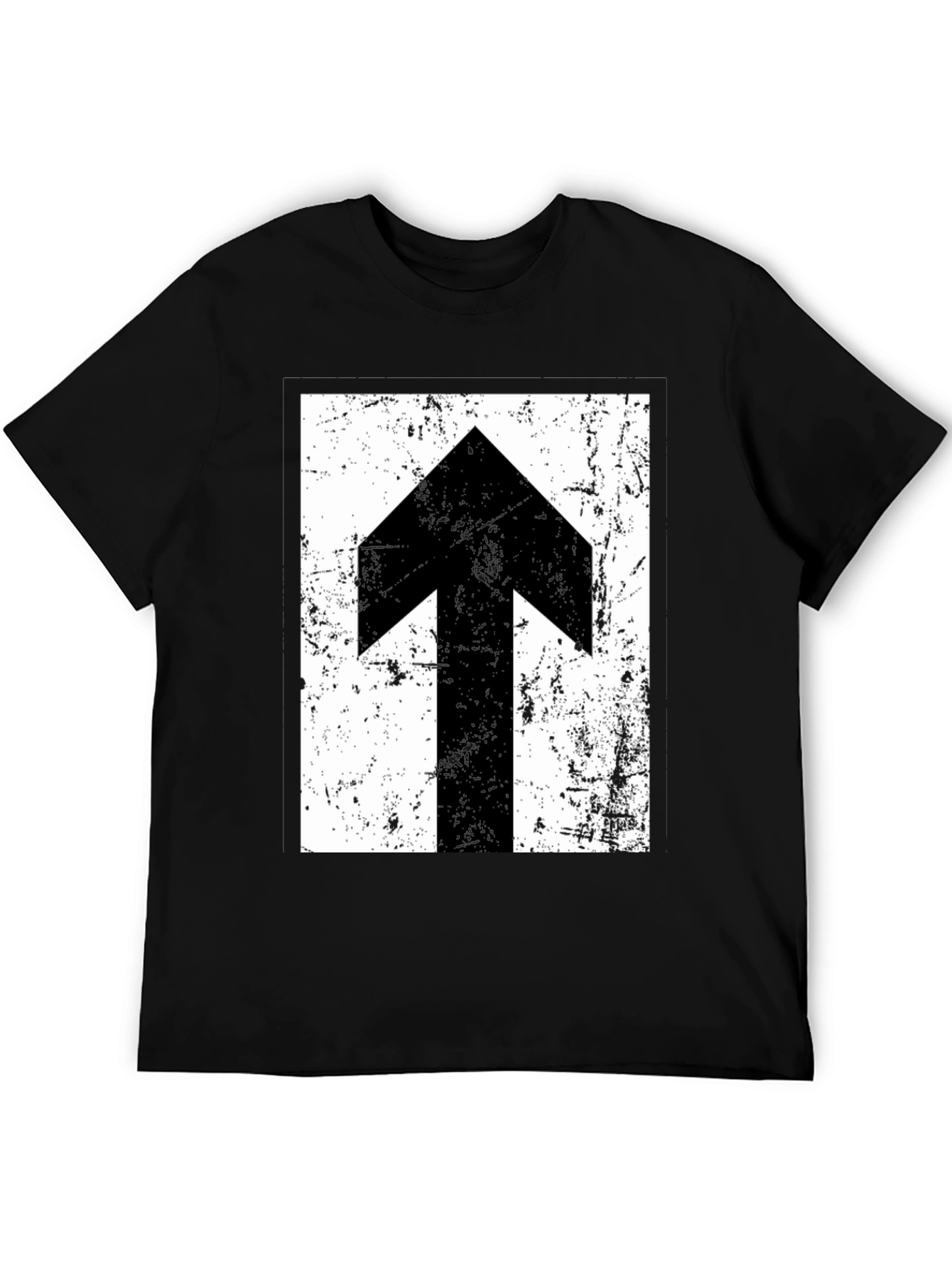 Distressed Arrow Graphic Black T-Shirt