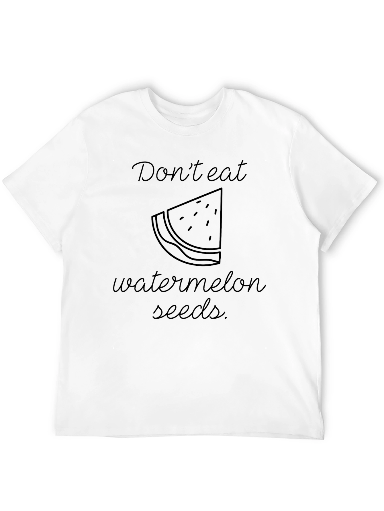 Dont Eat Watermelon Seeds Graphic Tee - Black Cotton