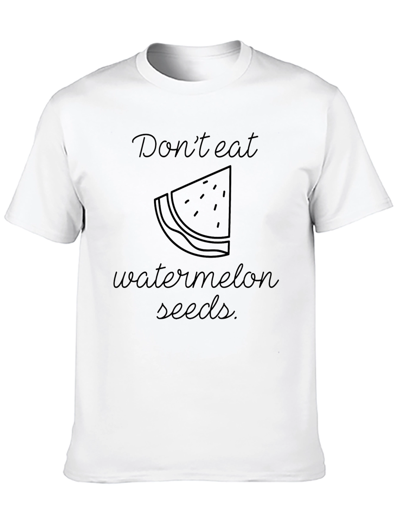 Dont Eat Watermelon Seeds Graphic Tee - Black Cotton