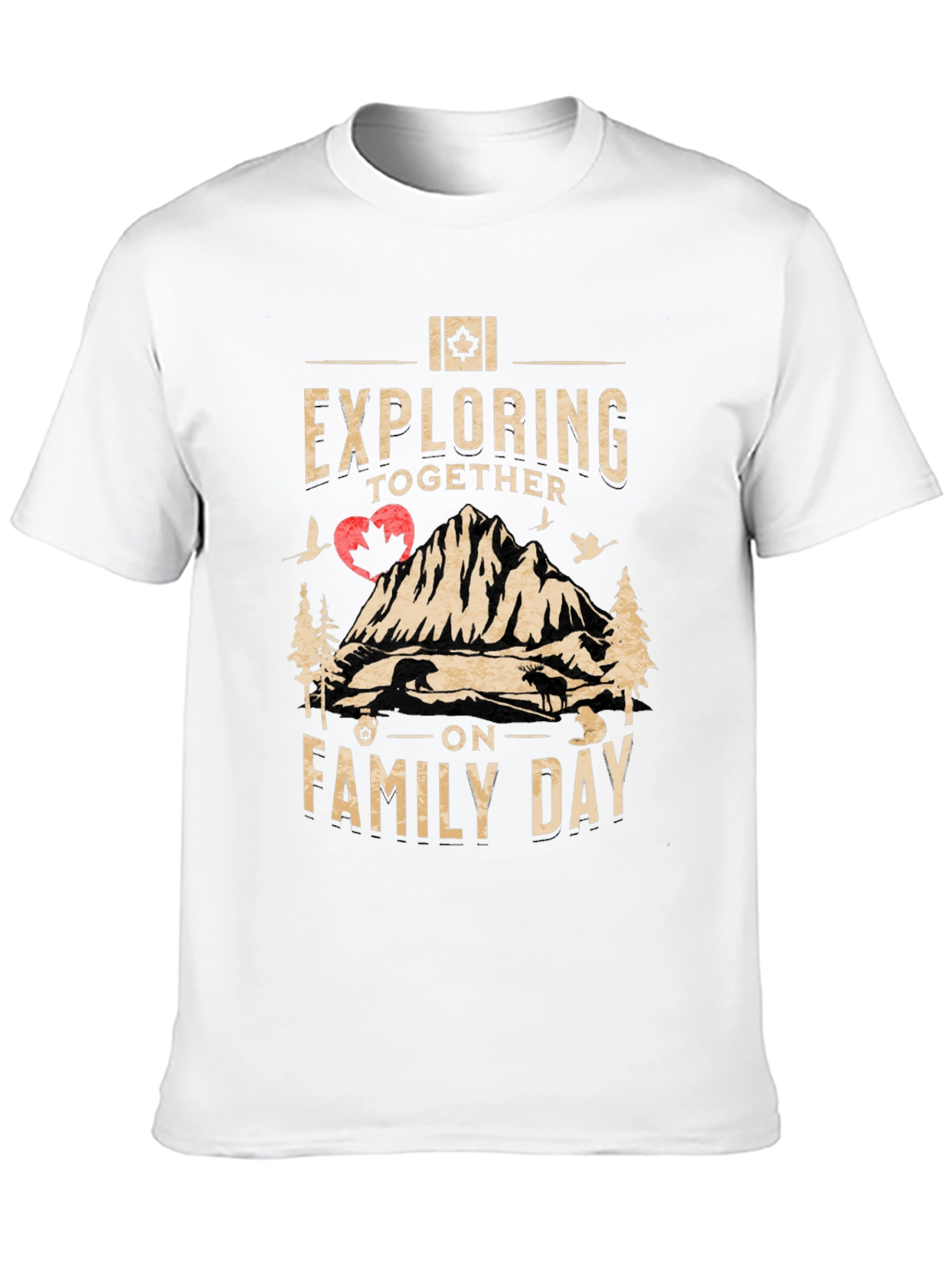 Exploring Together on Family Day Black T-Shirt