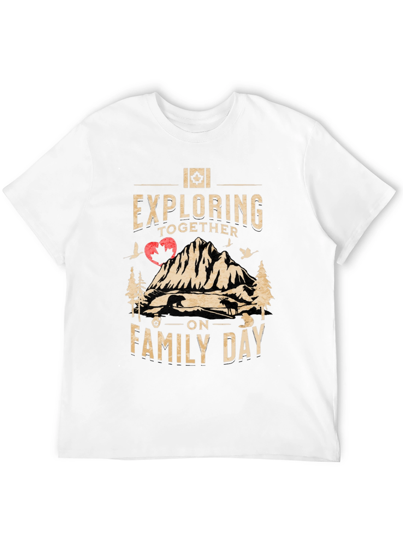 Exploring Together on Family Day Black T-Shirt