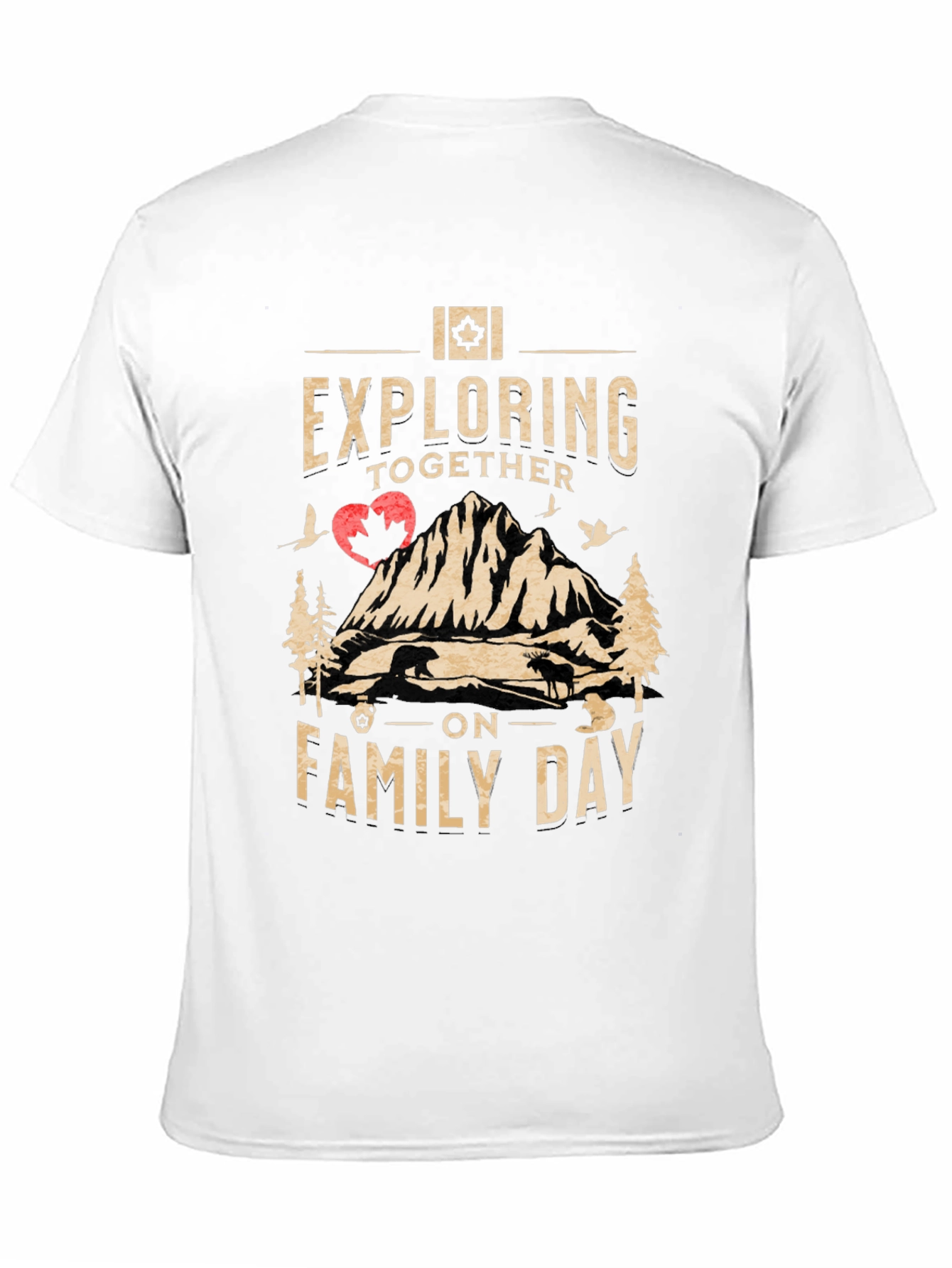 Exploring Together on Family Day Black T-Shirt