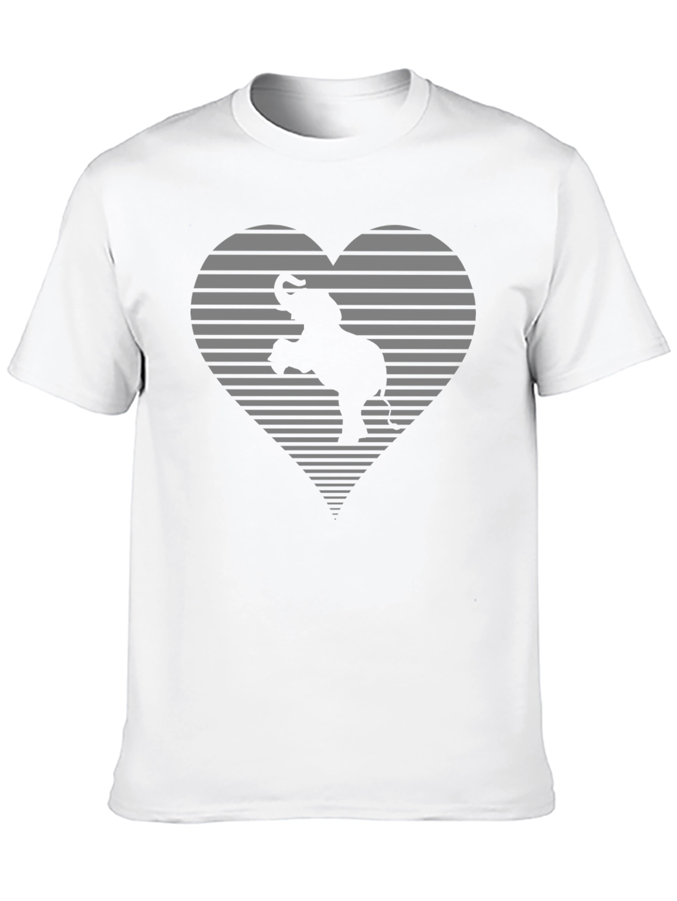 Elephant Heart Graphic Tee - Black Cotton Comfort