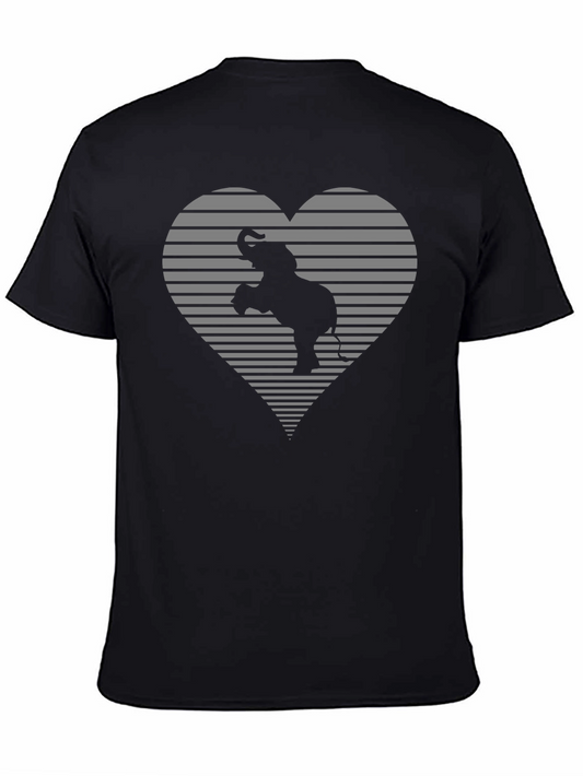 Elephant Heart Graphic Tee - Black Cotton Comfort