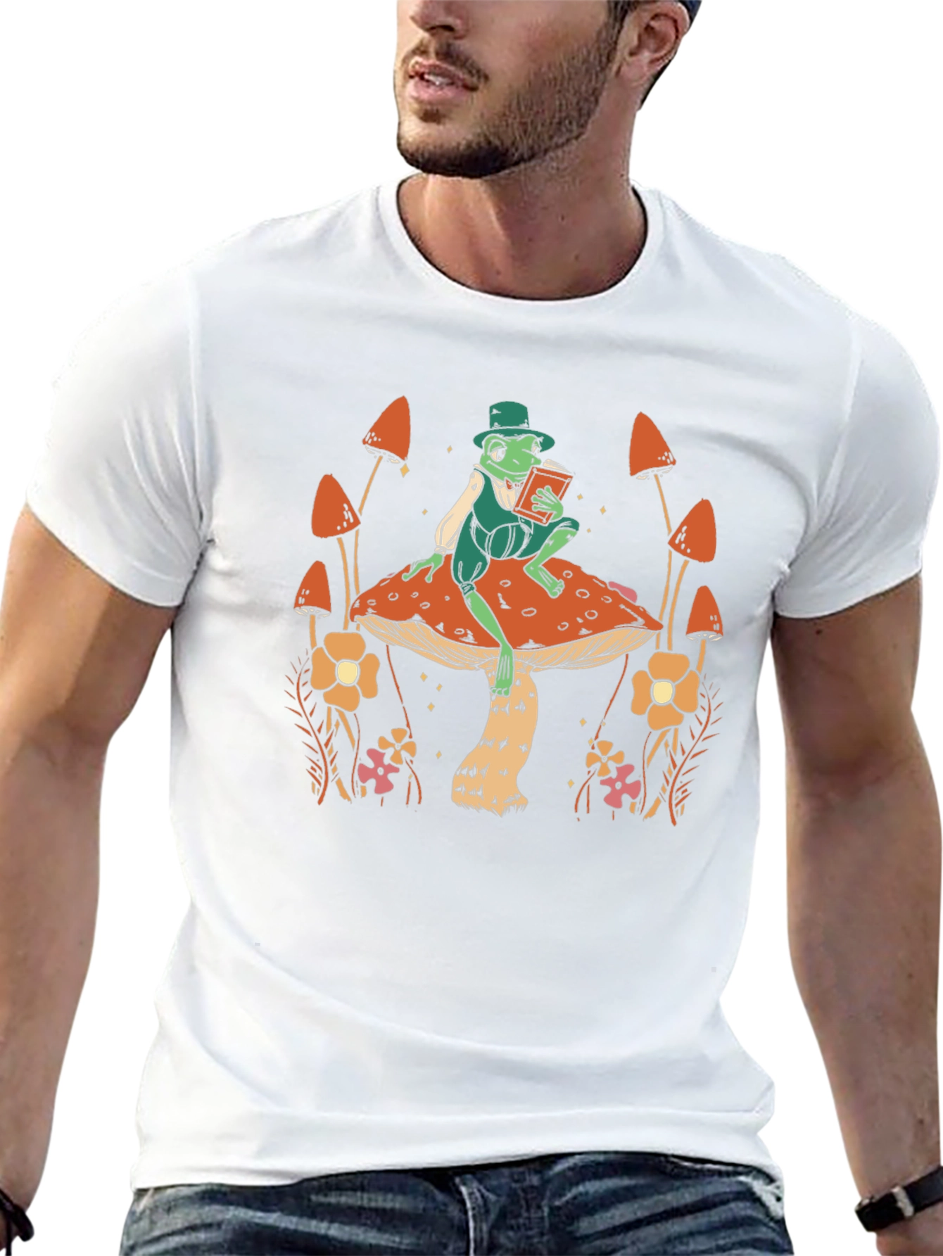 Whimsical Frog on Mushroom T-Shirt