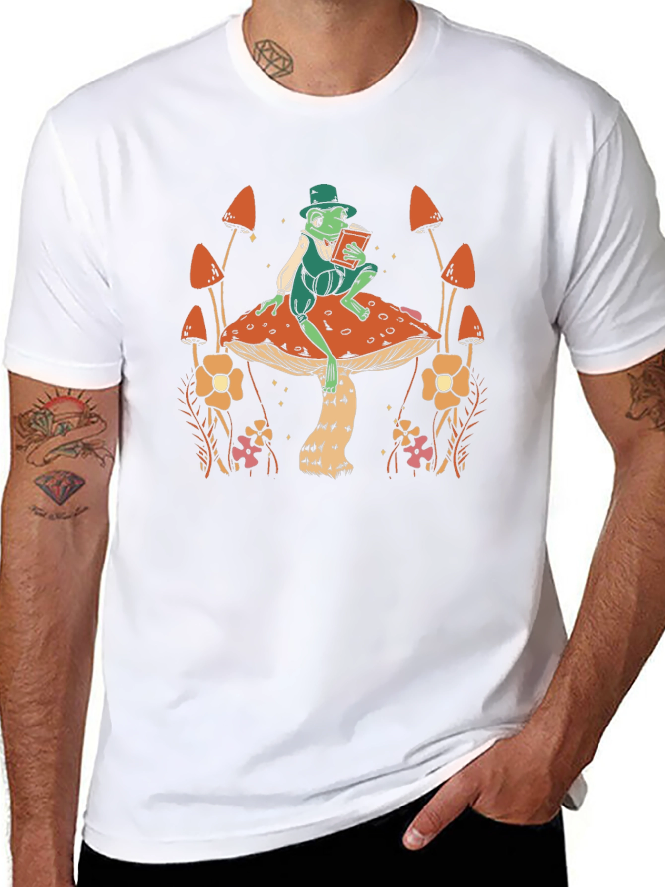 Whimsical Frog on Mushroom T-Shirt
