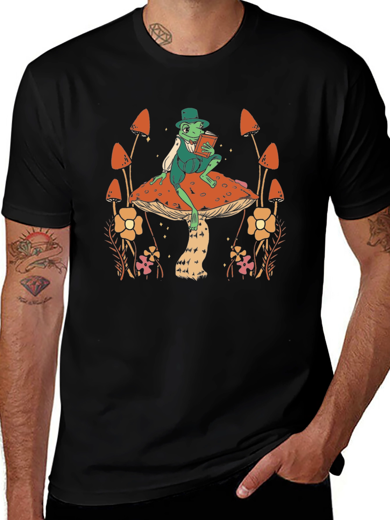 Whimsical Frog on Mushroom T-Shirt