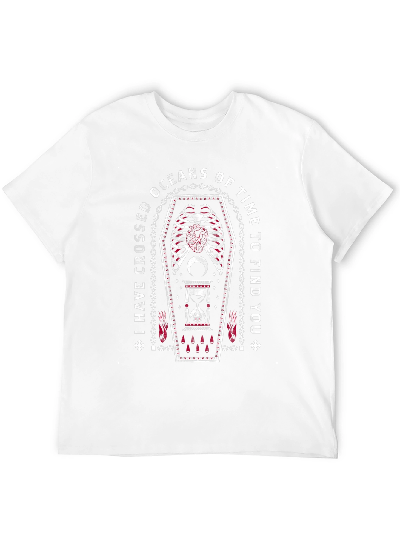 Gothic Coffin Skeleton Rib Cage Black T-Shirt