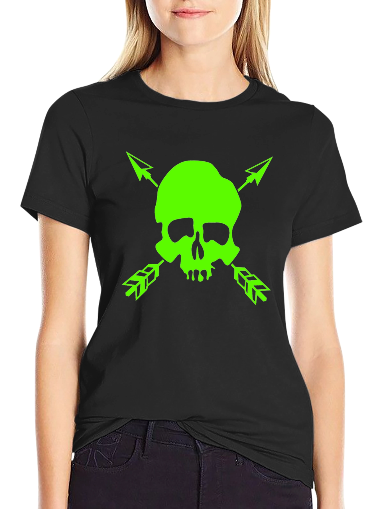 Skull & Arrows Graphic Tee - Bold Black T-Shirt
