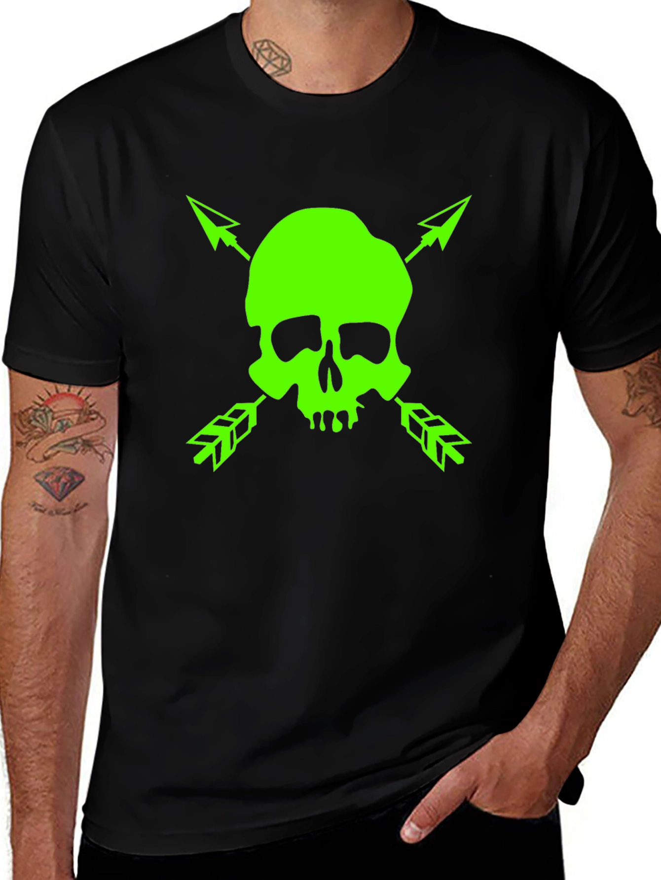 Skull & Arrows Graphic Tee - Bold Black T-Shirt
