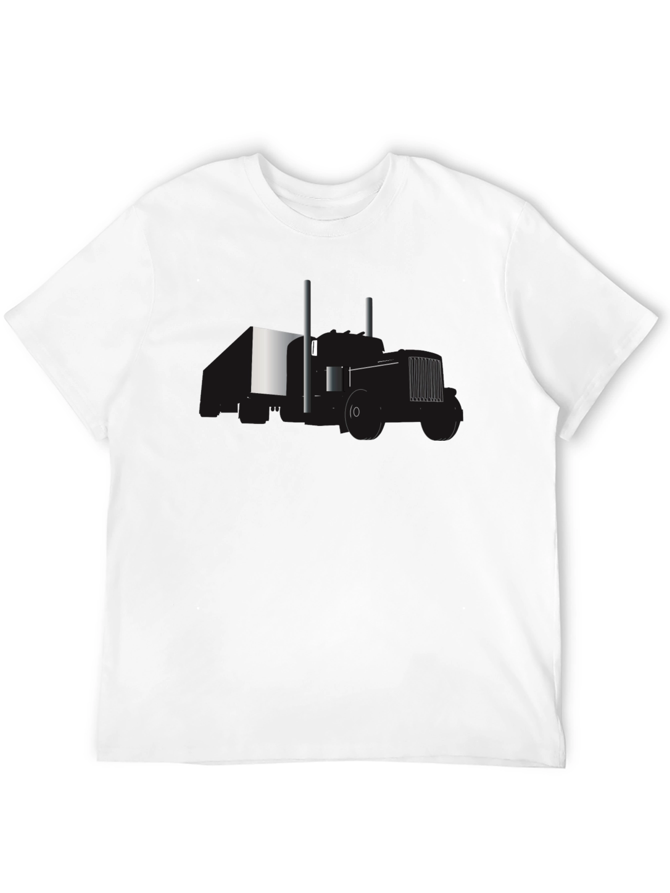 Black Tee with Minimalist Tractor Design
