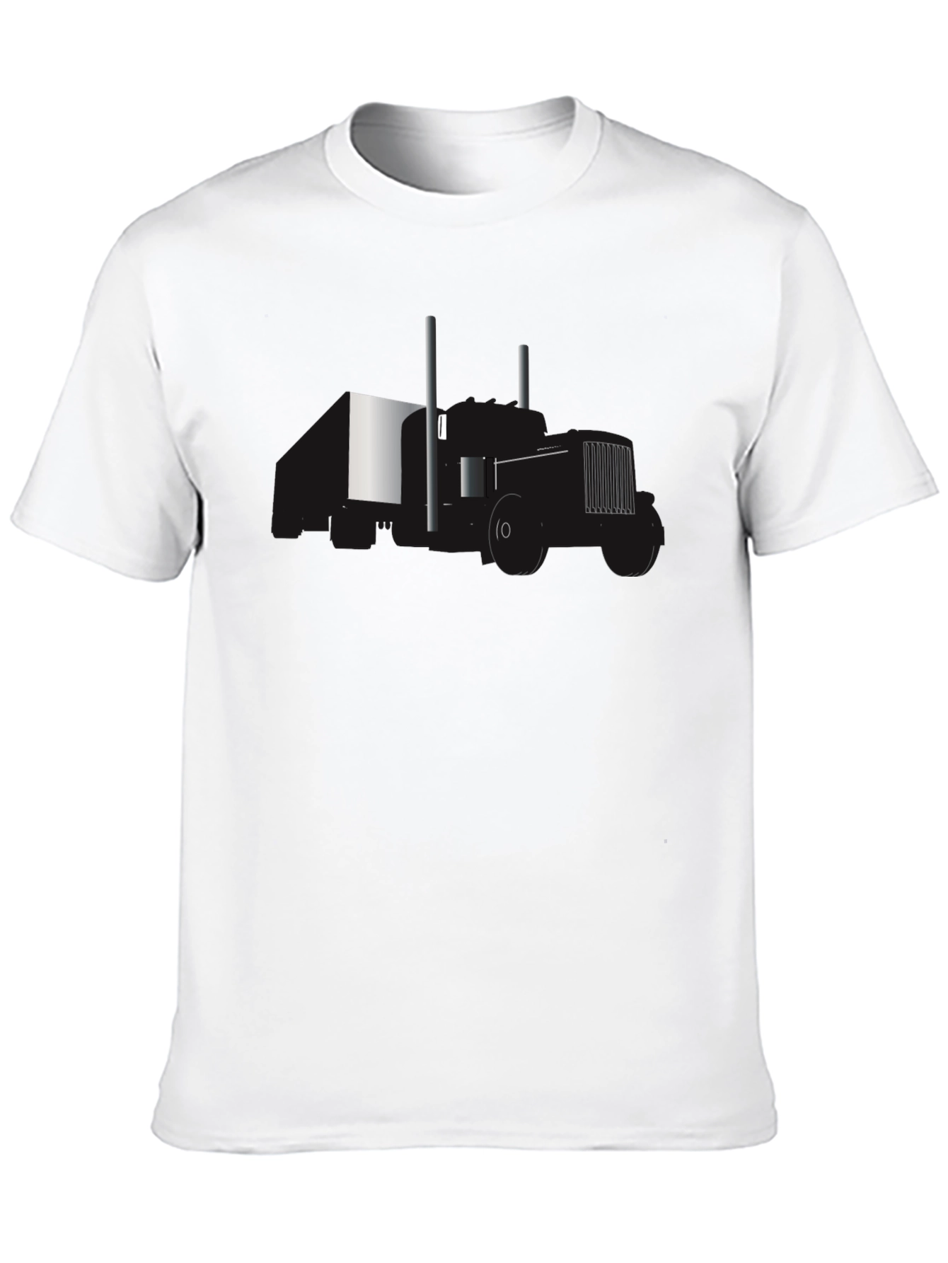 Black Tee with Minimalist Tractor Design