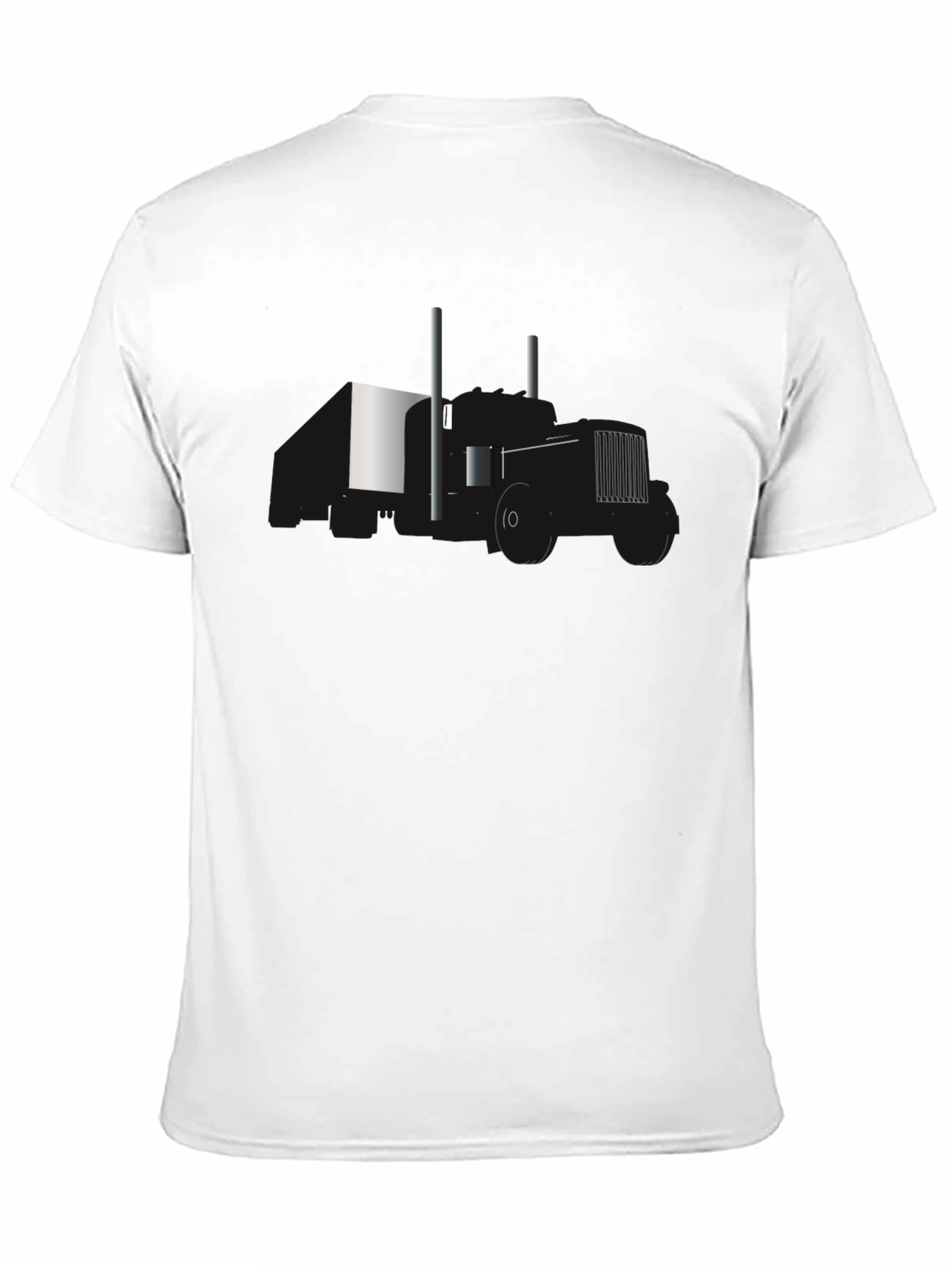 Black Tee with Minimalist Tractor Design