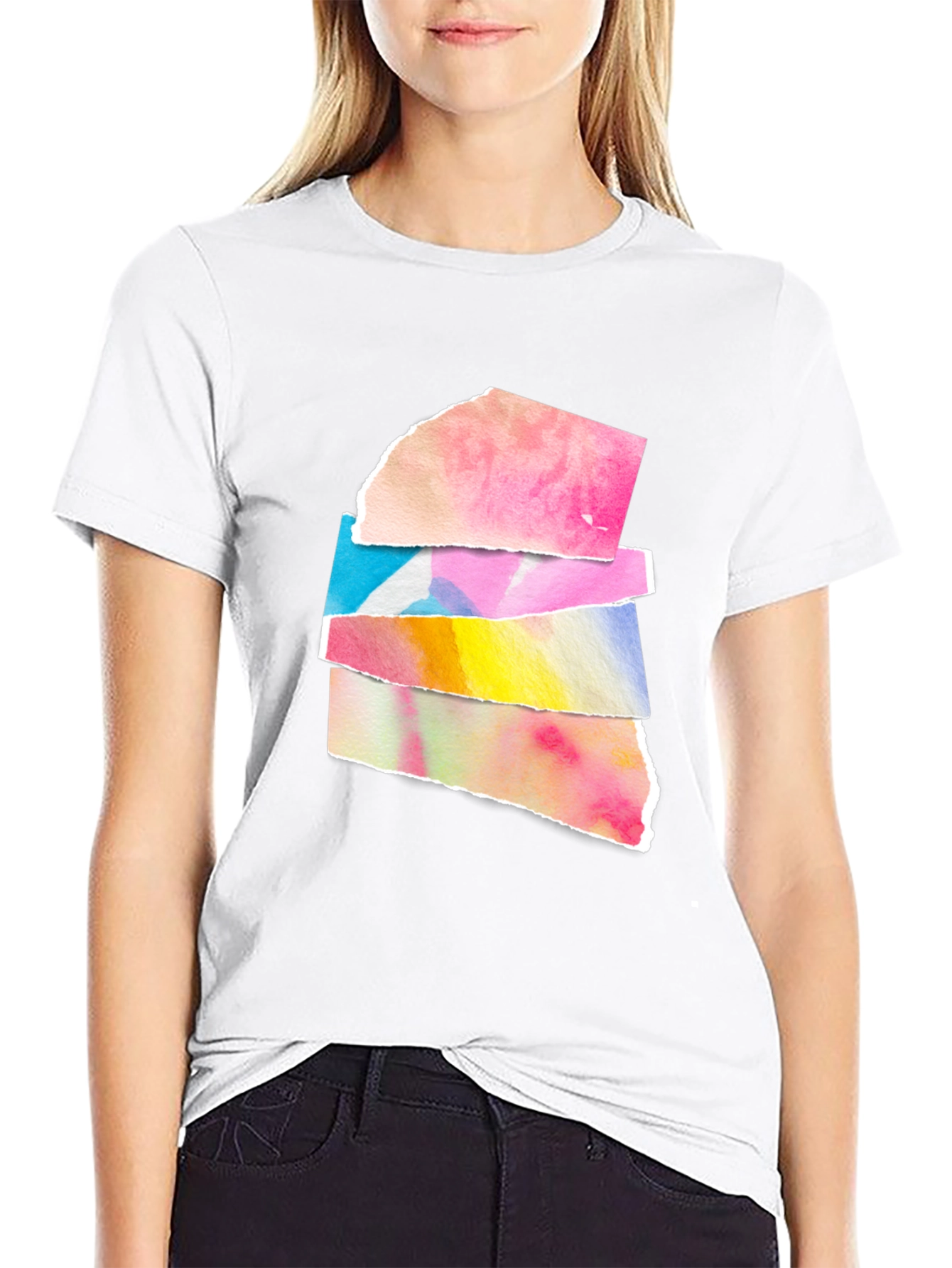 Abstract Watercolor Black T-Shirt