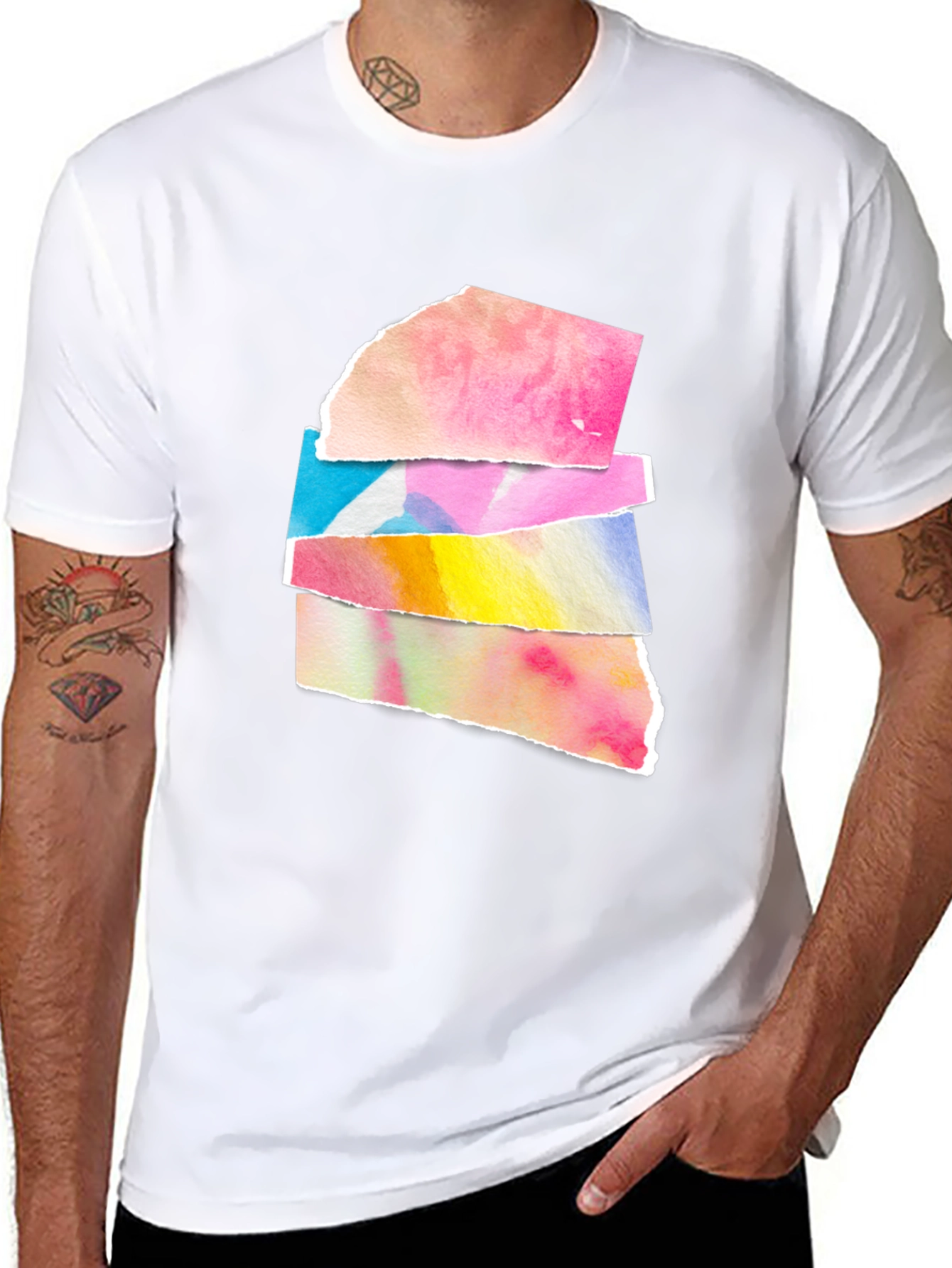 Abstract Watercolor Black T-Shirt