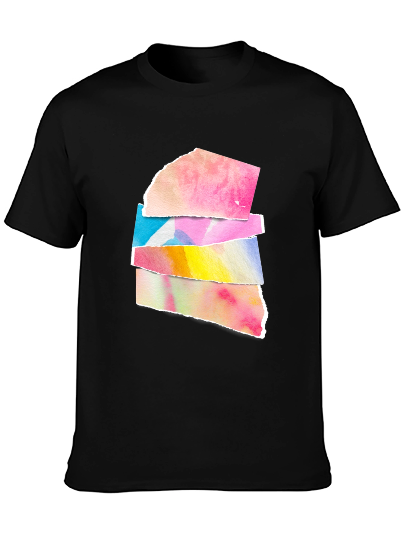 Abstract Watercolor Black T-Shirt