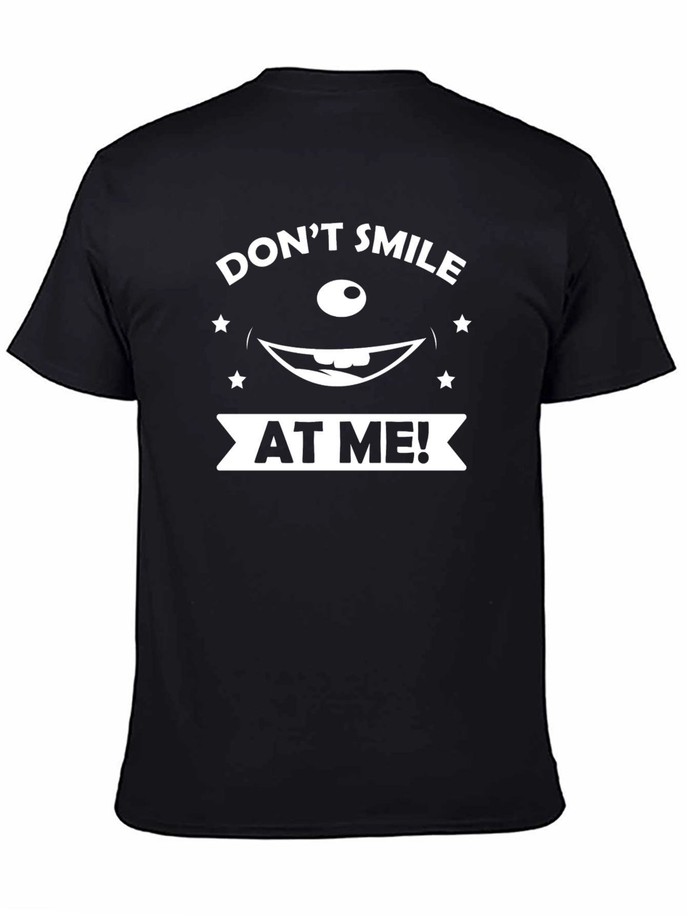 Dont Smile At Me Graphic Black T-Shirt
