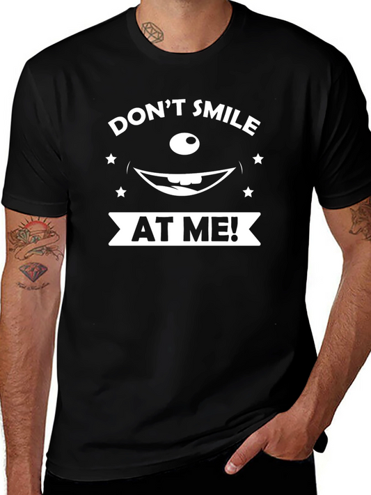 Dont Smile At Me Graphic Black T-Shirt