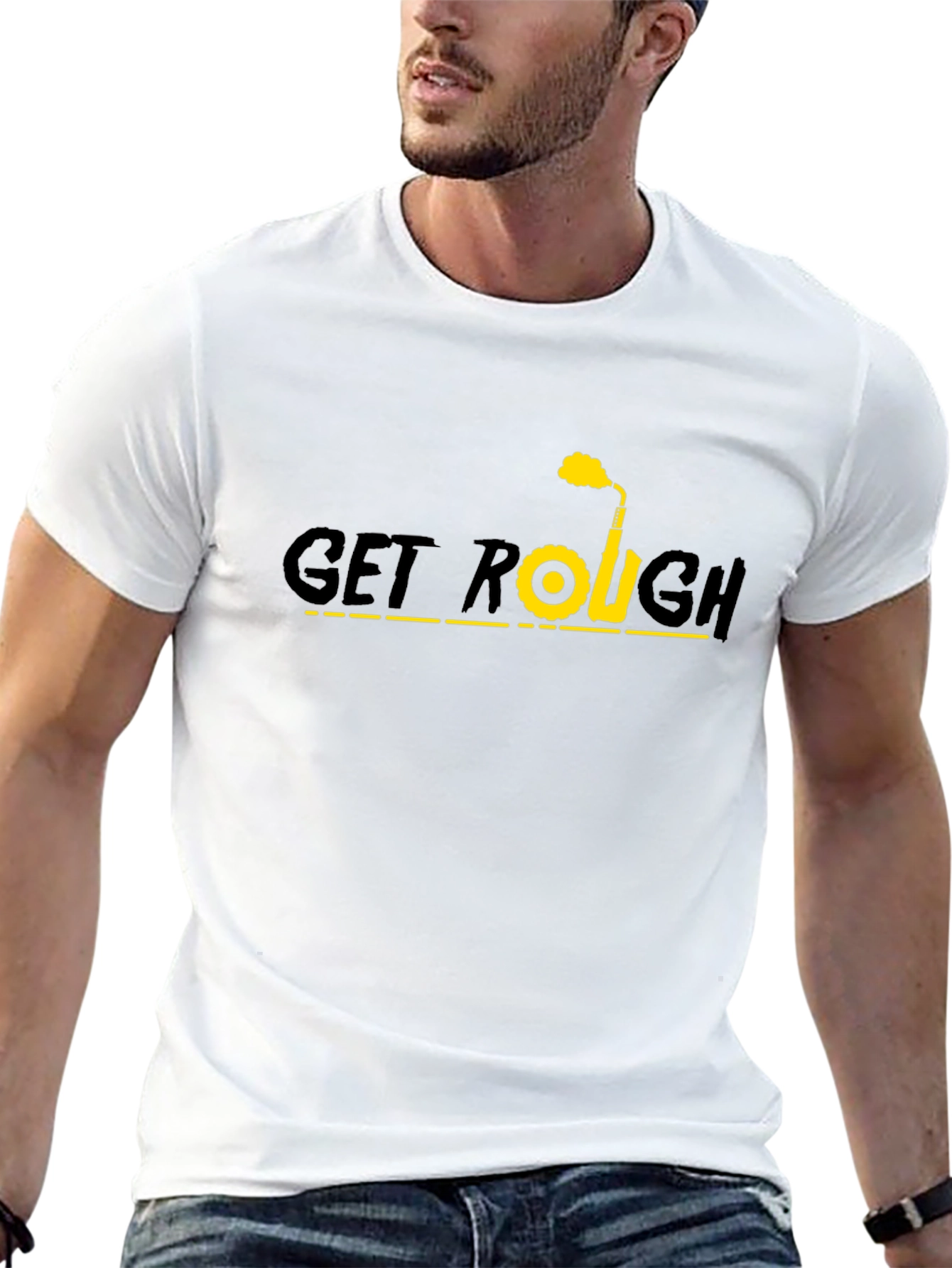 Get Rough Graphic T-Shirt - Black Cotton Tee