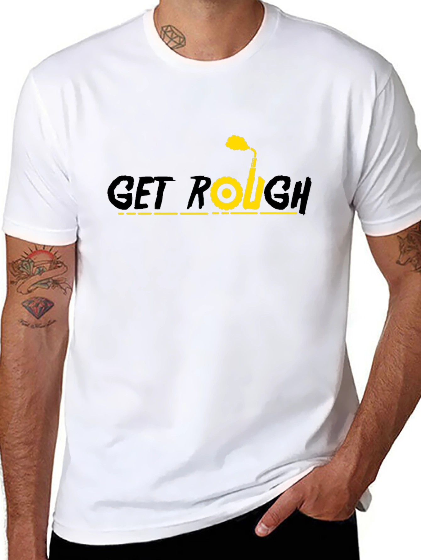 Get Rough Graphic T-Shirt - Black Cotton Tee