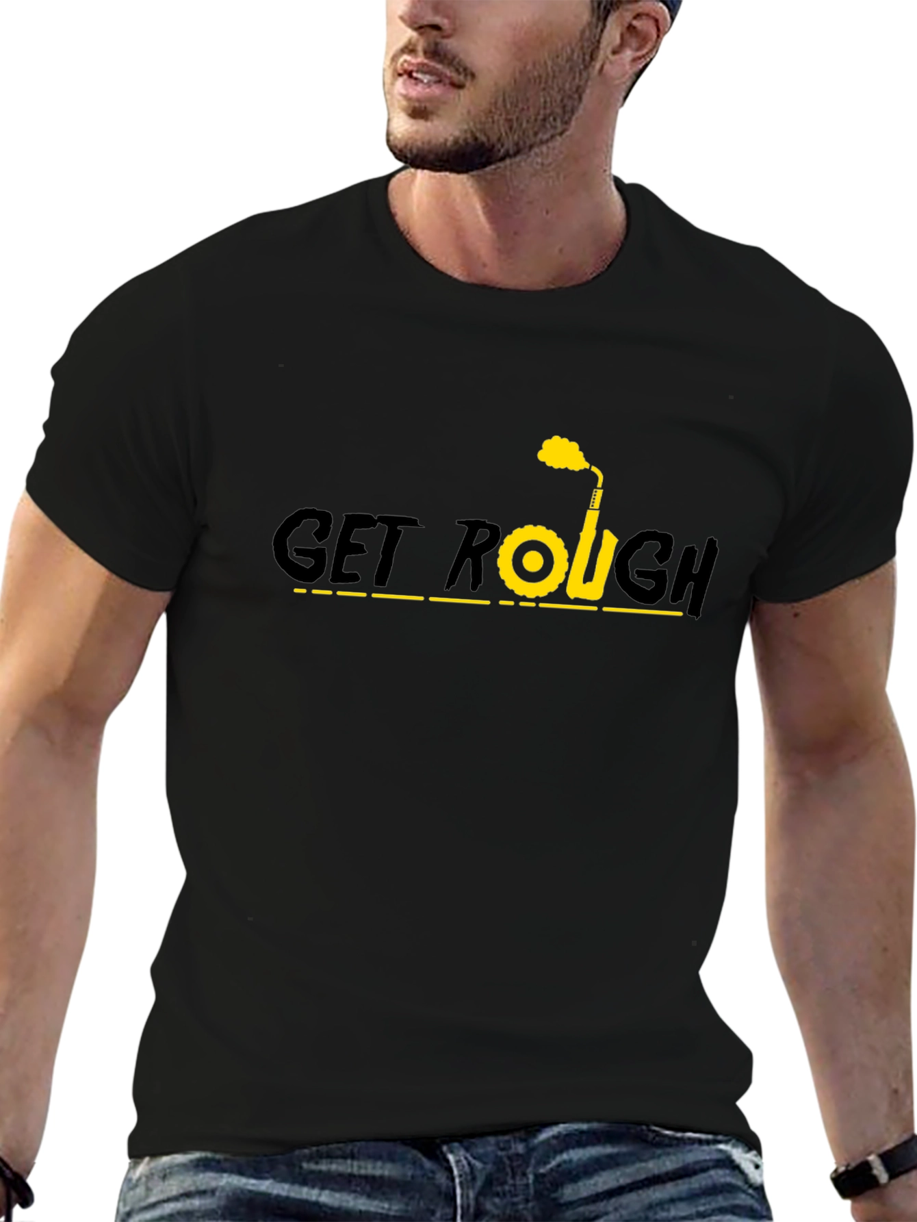 Get Rough Graphic T-Shirt - Black Cotton Tee