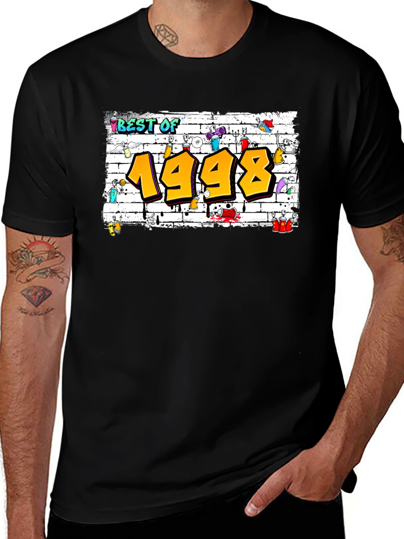 Best of 1998 Graffiti Style Black T-Shirt