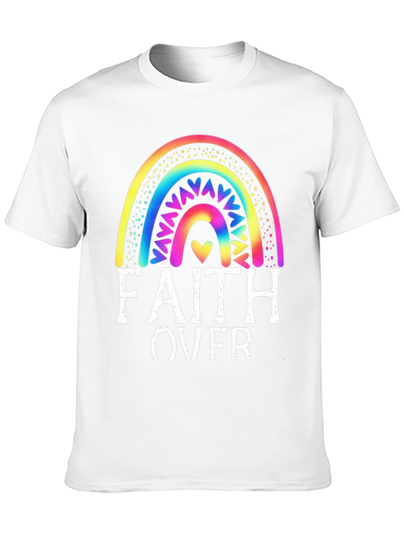 Faith Over Fear Rainbow Graphic Tee