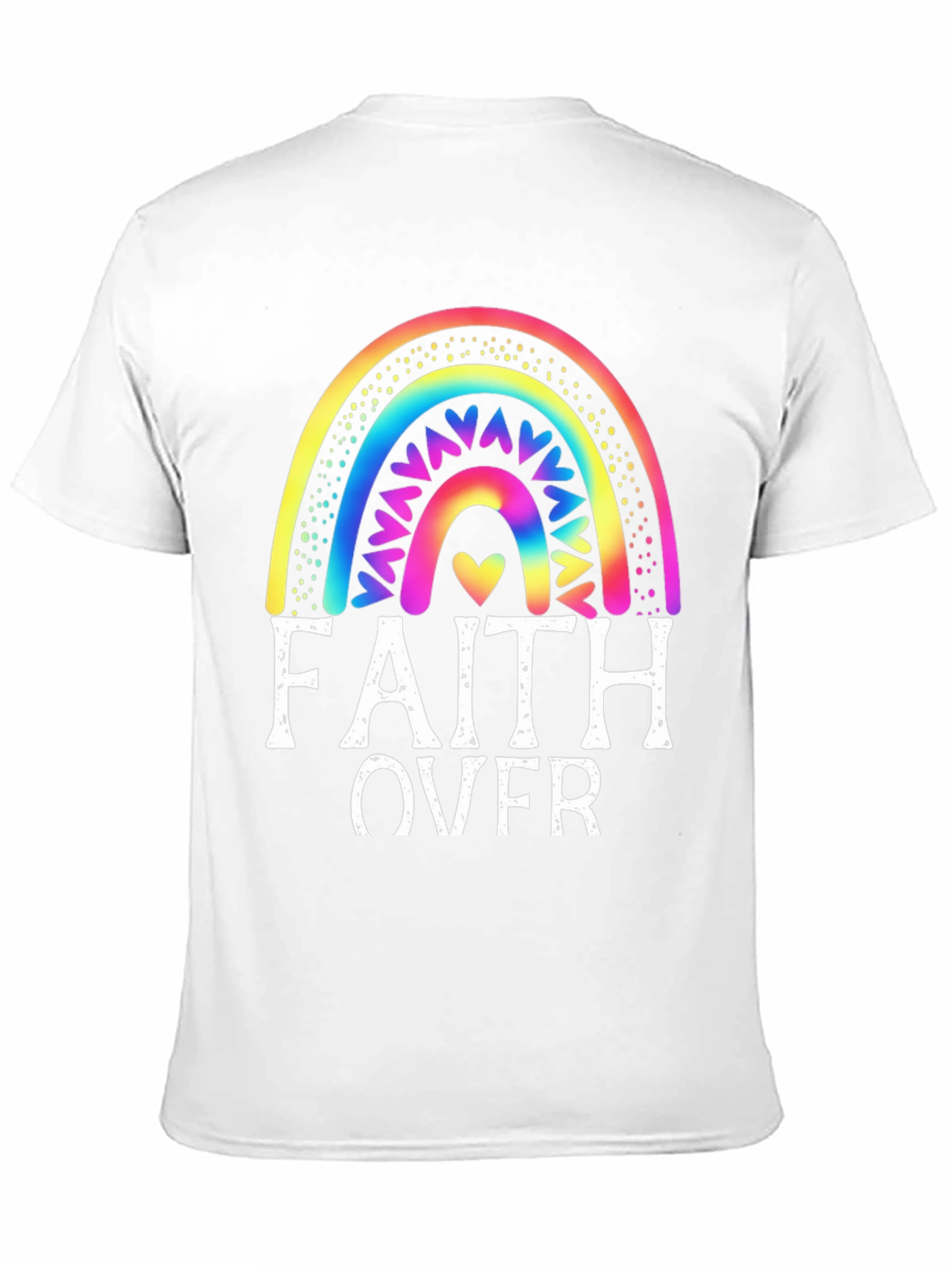Faith Over Fear Rainbow Graphic Tee