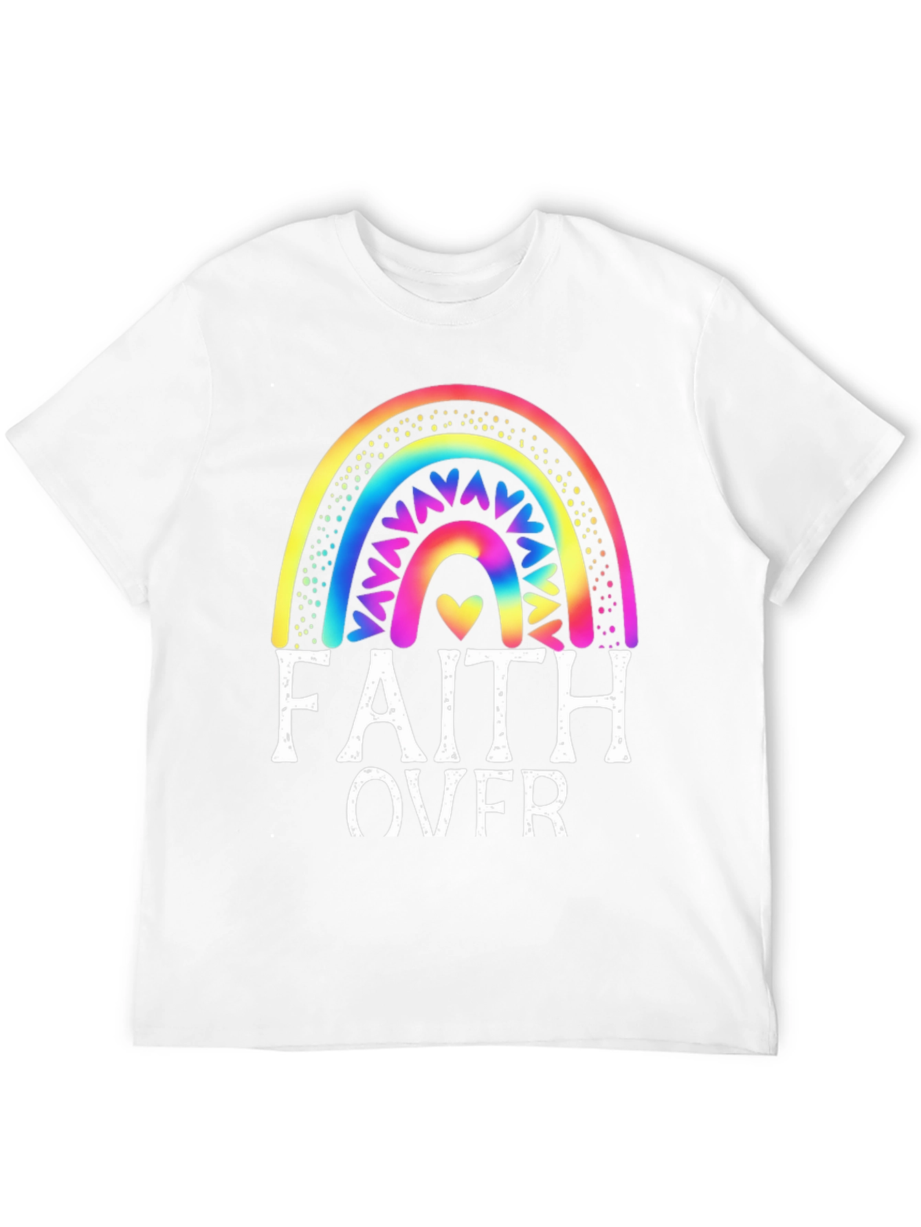 Faith Over Fear Rainbow Graphic Tee